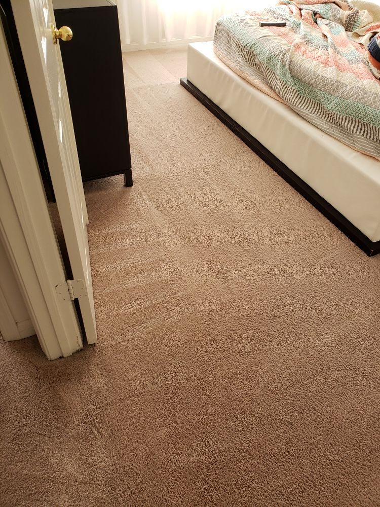 Spotless bedroom carpet after professional cleaning